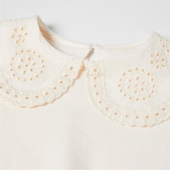 Zara Baby Crochet Collared Sweater Cream 12-18m - Picture 3 of 6